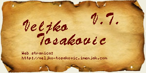 Veljko Tošaković vizit kartica
